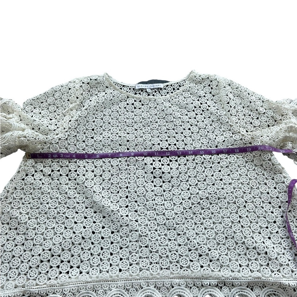 𝅺Anthropologie English factory white crochet‎ cutout blouse - Picture 5 of 8